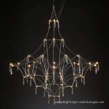 New interior design floating crystal led light chandeliers